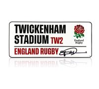 Insegna dello stadio di Twickenham, autografata da Jonny Wilkinson