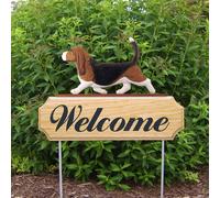 Insegna Di Benvenuto In Legno Per Esterni Basset Hound Tri