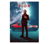 Insegna di latta Elon Musk Tesla Roadster auto garage poster in metallo