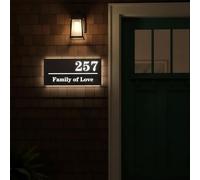 Insegna Domestica Moderna Illuminata Personalizzata, Insegna Con Numeri Civici In Acrilico, Targa Con Indirizzo Della Casa, Numero Di Porta Personalizzato(10x20cm)