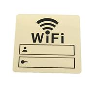 Insegna in acrilico 3D, Adesivi murali in specchio acrilico 3D con scritta Wi-Fi, riscrivibili, con password, for poster di decorazioni for la casa, segnaletica for negozi pubblici(White)