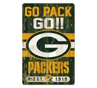 Insegna In Legno Con Slogan Dei Green Bay Packers 11" X 17"