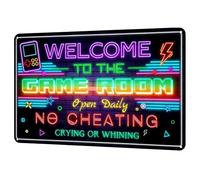Insegna in Metallo 30×20 cm - Decorazione Gaming Effetto Neon per Camera da Gamer, Ragazzi e Adolescenti, Parete, Bar e Feste