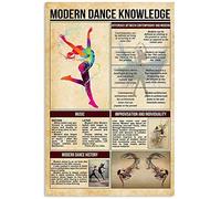 Insegna in metallo con informazioni sulla danza moderna, poster retrò, guida didattica per la sala da ballo, targhe, decorazioni murali per la casa, club, 8x12 pollici