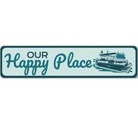 Insegna in metallo "Il nostro posto felice"