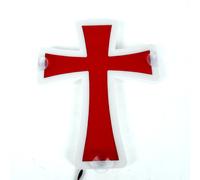 Insegna interna LED 3D 24V croce con illuminazione rossa piastra specchio camion