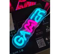 INSEGNA LAMPADA ACRILICO LUMINOSA NEON LED SIGN LOGO GAMER LIGHT USB 21,6 CM