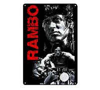 Insegna Latta Poster Film Rambo First Blood Sylvester Stallone Piatto 20x30 cm