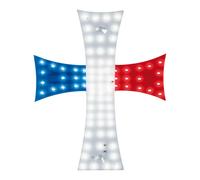 INSEGNA LED CROCE BANDIERA FRANCESE 24V 81 LED 25CM TARGA PER ARREDAMENTO...