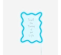 Insegna LED Neon, Cornice Decorativa con Scritta 'Trust the Timing of your Life', Luce Blu