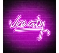 Insegna LED Neon GTA Vice City USB 41x21 cm - Lampada Retro Gaming Fan Rockstar [EEK: A]