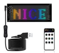 Insegna LED per Auto, Insegna LED RGB Flessibile Programmabile da 6,8 X 2,8 Pollici, Controllo APP, Display a Scorrimento con Animazione con Pattern di Testo per Auto