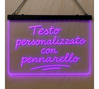 INSEGNA LED PERSONALIZZABILE TABELLA LUMINOSA LUCE LED MESSAGGIO SCRIVIBILE DECO