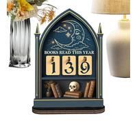 Insegna Libri Letti Quest'Anno | Tracciatore In Legno Luna E Stella Per Decor Casa,Tracciatore Di Letture Per Appassionati Di Libri - Per re Insegnante Libreria Scrivania Biblioteca Aula Camera da