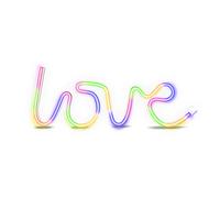 Insegna Luminosa a LED "Feel The Love" con effetto neon per interni