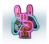 Insegna Luminosa a LED "Game On Rock" con effetto neon per interni