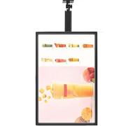 Insegna Luminosa a LED per Esterni, Pannello Luminoso Espositivo Con Asta Telescopica, Pannello Luminoso a LED Con Cornice a Scatto Sottile, Cartellone Pubblicitario Da Parete,Vertical-60*100cm