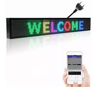 Insegna luminosa a LED programmabile, Cartellone pubblicitario a scorrimento a colori con 5 pannelli colorati, testo personalizzato, Controllo WiFi, Messaggio per negozio, bar, pubblicità, 100x20 cm