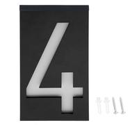 Insegna luminosa a LED solare per esterni, luce wireless per il numero civico da posizionare sulla porta con 6 LED e caratteri di grandi dimensioni, targa con numero civico (Numero 4)