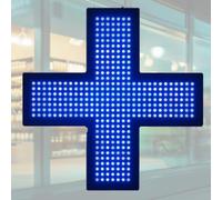 Insegna luminosa al neon a forma di croce montata a parete con catena facile da installare Attrae potenziali clienti 3 modalità di lavoro Mostra ai tuoi clienti dove ti trovi,60Blue