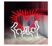 Insegna luminosa al neon Amore per neon Segno LED a forma di cuore Luce per alimentazione per USB 32cmx31cm