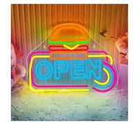 insegna luminosa al neon "Open" Hamburger per insegna al per neon per luce notturna dimmerabile alimentata tramite per USB