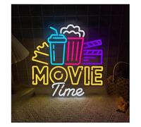 insegna luminosa al neon Per insegne luminose al neon per film, decorazioni murali artistiche, serate cinema(55cmx55cm)