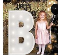 Insegna Luminosa Con Numeri E Lettere Di Grandi Dimensioni, Bianca, Pannello Decorativo In Schiuma, Pretagliata, Da 3 Piedi, For Feste, Compleanni, Anniversari(B,120cm/4ft)