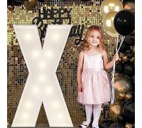 Insegna Luminosa Con Numeri E Lettere Di Grandi Dimensioni, Bianca, Pannello Decorativo In Schiuma, Pretagliata, Da 3 Piedi, For Feste, Compleanni, Anniversari(X,100cm/3.3ft)