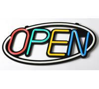 INSEGNA LUMINOSA LED APERTO OPEN RGB PUBBLICITARIO MULTICOLOR CON TELECOMANDO