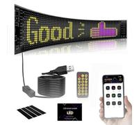 Insegna Luminosa Led Programmabile,Insegna Led Programma,92 Mm x 374 Mm Flessibile Display Led,Insegna Luminosa Led Sostegno Testo,Con Controllo Tramite App e Telecomando,Per Auto, Camion, Ecc.
