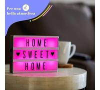 Insegna luminosa per cinema con cambio colore RGB e 100 lettere e numeri LED -