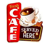 Insegna luminosa Per Ristoranti Accessori Caffetteria- Insegna Originale Diilihiiri Retrò Di American Retro Sign Company | Cafe Led Insegna Luminosa Per Pub E Bar. Accessori Da Cucina | 33x31x5cm