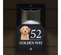 Insegna Luminosa Personalizzata Con Foto, Targa Con Numero Civico Con Luce Solare, Numero Civico Illuminato Personalizzato per Giardino/cortile(7 * 12.6inch)