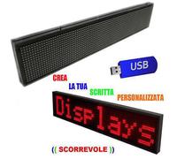 INSEGNA LUMINOSA SCORREVOLE LED PROGRAMMABILE CON USB ROSSA PANNELLO PUBBLICITà [EEK: A++]