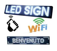 INSEGNA LUMINOSA TABELLA WIFI SCORREVOLE LED PROGRAMMABILE 100x20CM LUCE BIANCA