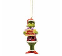 Enesco Insegna Merry Whatever di Dr. Seuss con Babbo Natale e Grinch, dipinta a mano, 5"