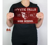 Insegna Metal Di Mystic Falls High School Vampire Diaries Damon Stefan Salvatore