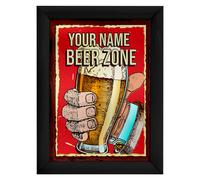 Insegna Metallica Personalizzata Per Birra - Opzioni Di Cornice Disponibili A4