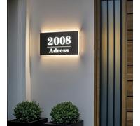 Insegna Moderna Con Numeri A Led, Numero Di Indirizzo Illuminato Personalizzato, Placca Per Porta In Acrilico, Regalo Per L'inaugurazione Della Casa(10x20cm)