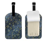 Insegna musicale Metal Music,Etichette per bagagli in pelle PU, etichette per bagagli resistenti da viaggio, 2 pezzi