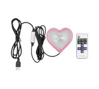 Insegna Neon A Cuore Illuminazione al Neon Per Interni Auto | Luce Ambientale a Forma di Cuore Decorazione LED Per Ingresso Interni Auto Cruscotto Camion Notti Appuntamenti Vacanze Rosa