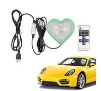 Insegna Neon A Cuore Illuminazione al Neon Per Interni Auto | Luce D'Atmosfera A Forma Di Cuore Ideale Per Auto, Casa, Finestre, Camion, Cruscotto, Bagagliaio, Di Notte, Raduni, Verde