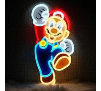 Insegna Neon Super Mario Bros Vintage Gaming LED Camera Bar Decorazione 40x21cm [EEK: A+++]