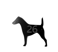 Insegna Numero Porta Per Cane Fox Terrier A Pelo Liscio Nera