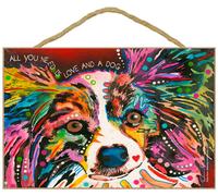 Insegna Papillon - Tutto Ciò Di Cui Hai Bisogno È Amore E Un Cane 7 X 10.5