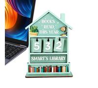 Insegna per bancone libri - Espositore rustico in legno per la casa, rilevatore di lettura manuale, decorazione per libreria dal design senza | Espositore da tavolo con ripiano per ufficio, sogg