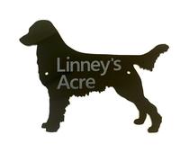 Insegna Per Porta Con Nome Per Cane Flat Coat Retriever Grande In Nero