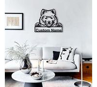 Insegna personalizzata in Di legno con cane Samoiedo | Targa Di legno personalizzata per cani samoiedo | Animali Divertenti | Regalo per la festa del papà | Regalo per animali domestici