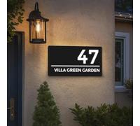 Insegna Personalizzata Moderna Con Numeri Civici A LED Retroilluminati Per Esterni, Targa Illuminata In Acrilico Personalizzata, Insegna Luminosa Resistente Alle Intemperie Per Casa, Strada(10x20cm)